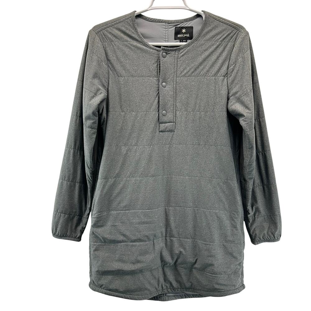 Snow Peak Pull Over Half Button Quilted Long Jack… - image 1